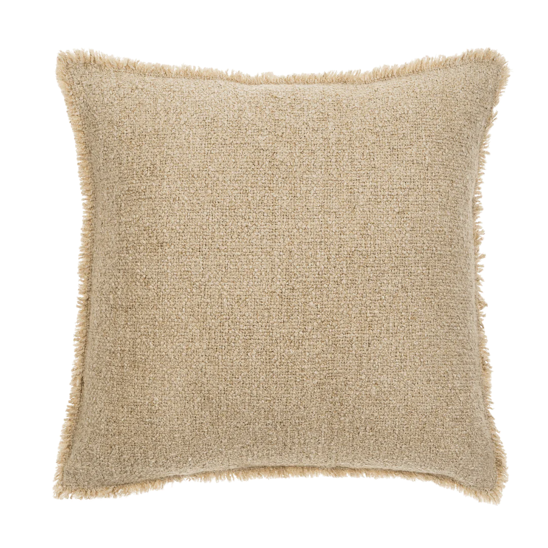 20x20 Fringed Boucle Pillow Light Sand