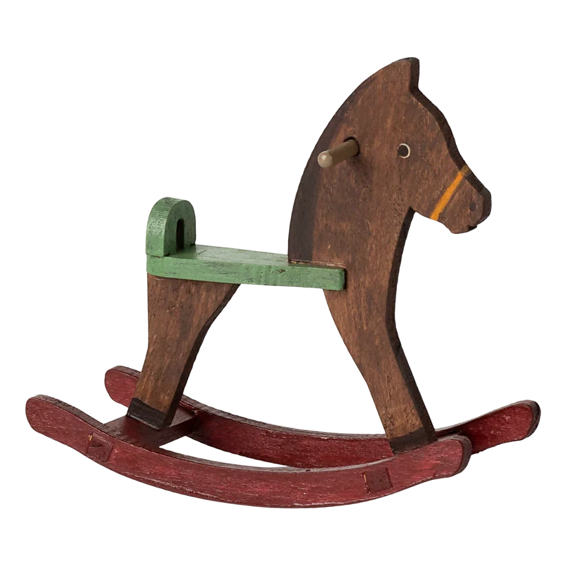 Maileg rocking horse, for mouse - dark brown