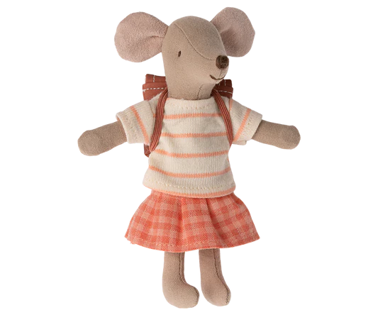 Maileg Big Sister Tricycle Mouse, Coral