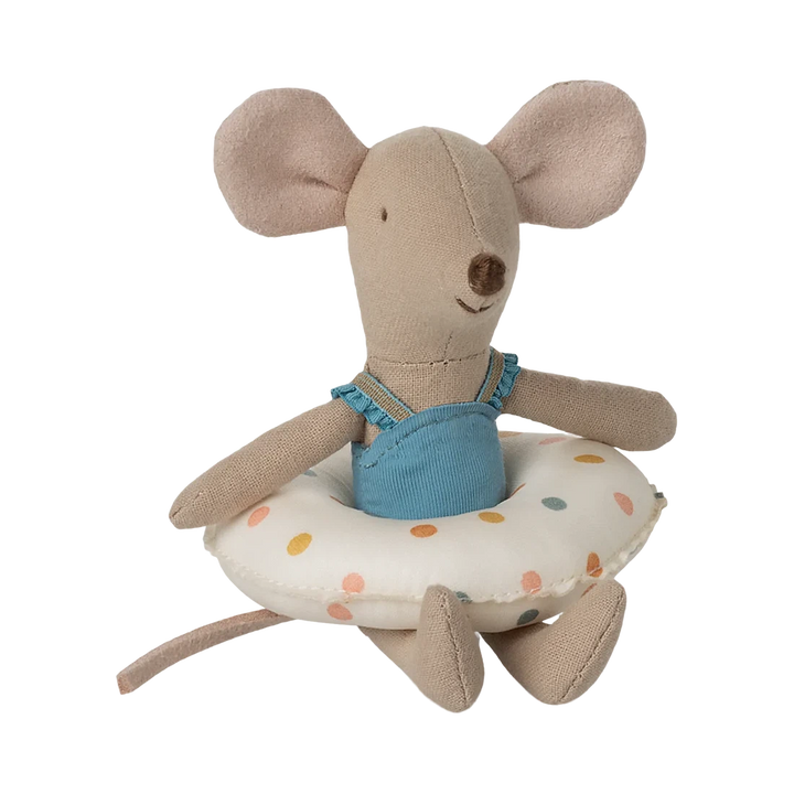 Maileg beach mouse with float, little sister - multi dot