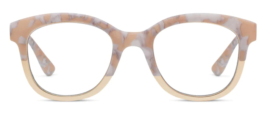 Georgia Reading and Blue Light Glasses - Tan Marble Gold