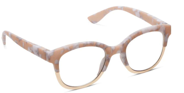 Georgia Reading and Blue Light Glasses - Tan Marble Gold