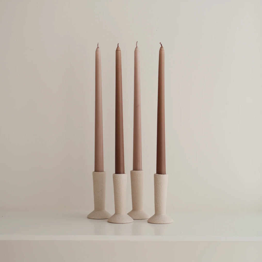 Sandy Beige Ceramic Candle Holder