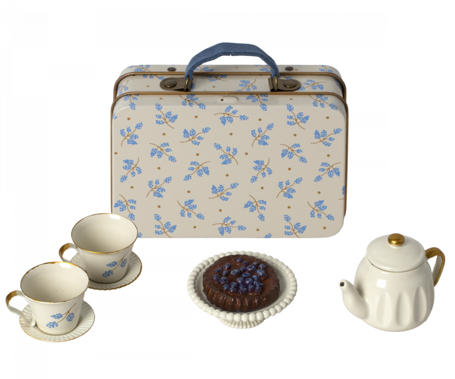 Maileg Afternoon treat, Mouse - Blue Madelaine