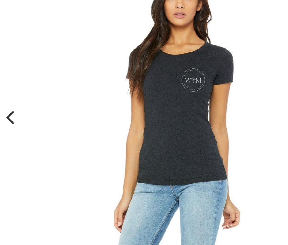 Wildflower Mercantile Badge Ladies Tee - Heather Charcoal