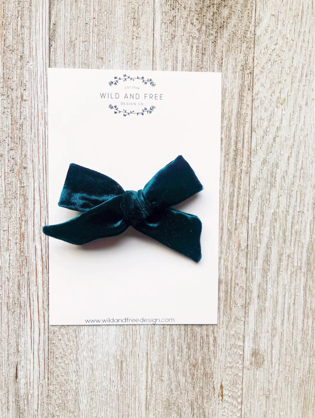 Green Velvet School Girl Bow