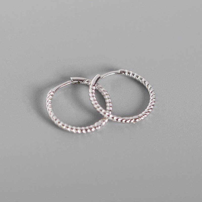 Dainty Twisted Spiral Hoop Earrings