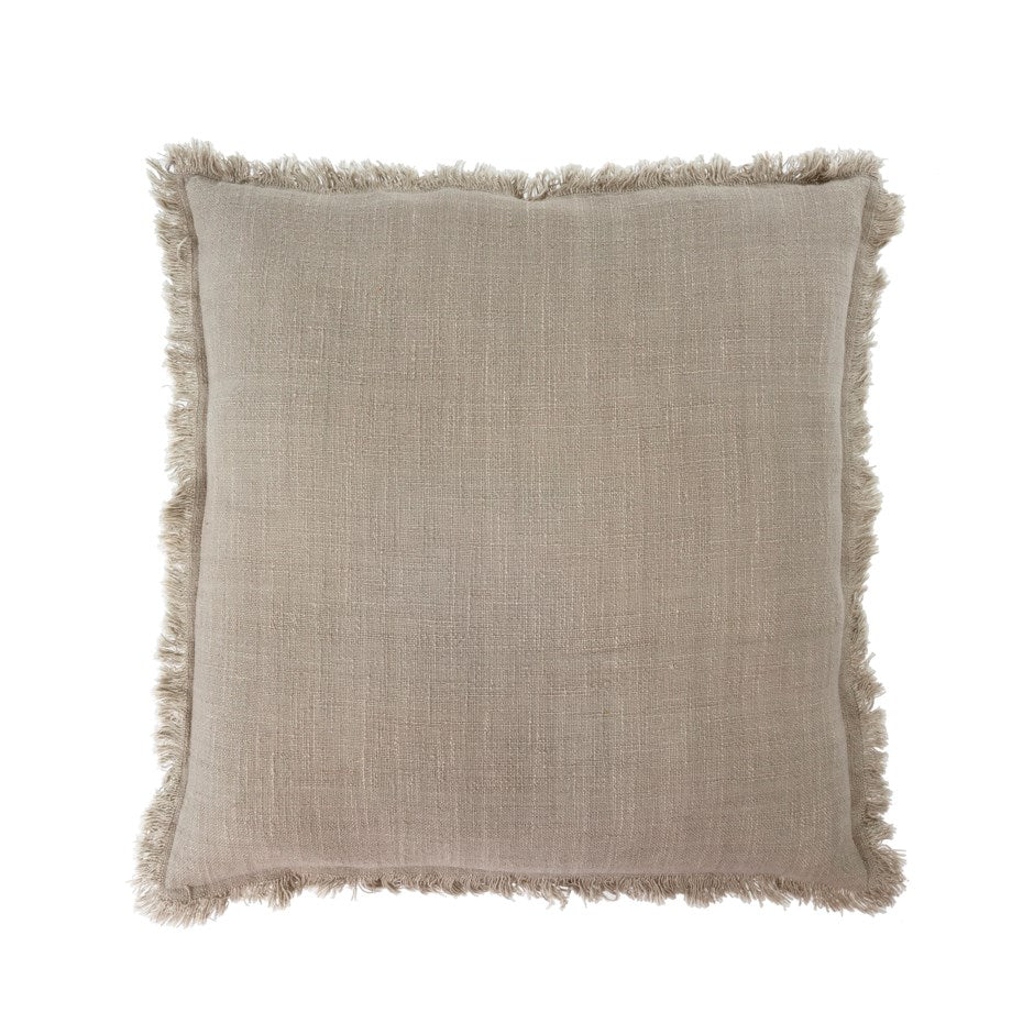 20x20 Frayed Edge Pillow, Light Grey