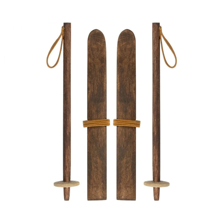 Maileg ski and ski poles, mum & dad mouse