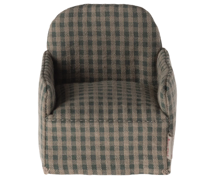 Maileg Chair, Mouse - Green Checker