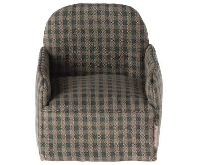 Maileg Chair, Mouse - Green Checker