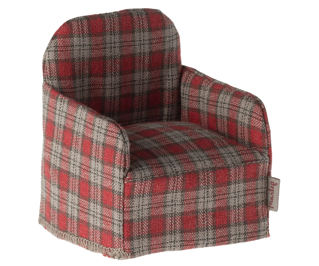 Maileg Chair, Mouse -Red Checker