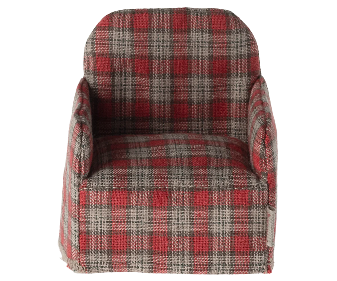 Maileg Chair, Mouse -Red Checker