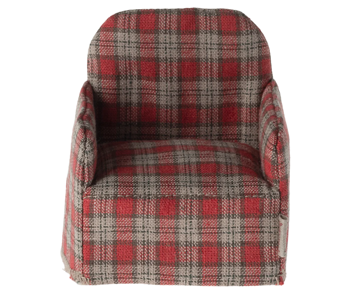 Maileg Chair, Mouse -Red Checker