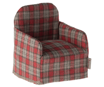 Maileg Chair, Mouse -Red Checker