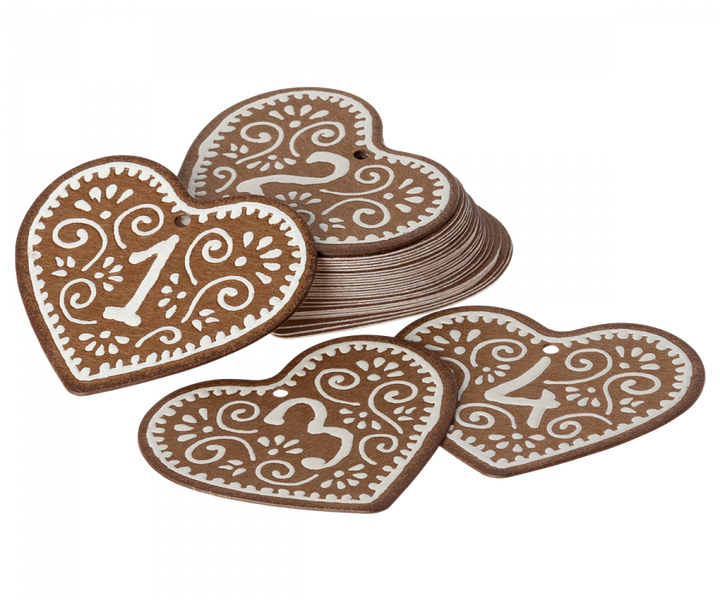 Gingerbread Calendar Tags, No. 1-24
