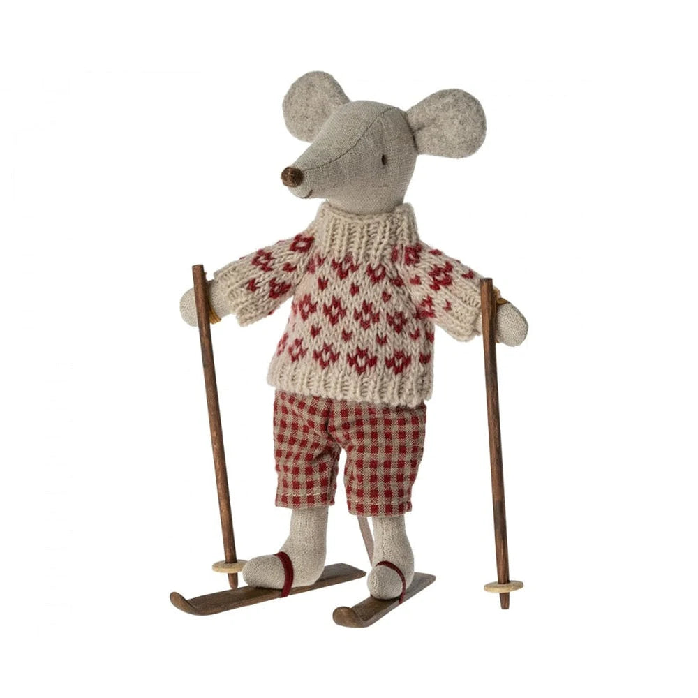 Winter mouse with ski set, Mum