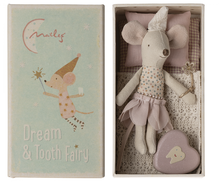 Maileg Tooth fairy little sister mouse in matchbox