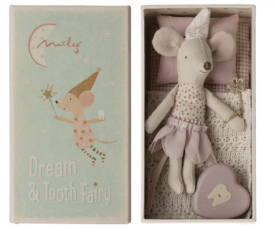 Maileg Tooth fairy little sister mouse in matchbox