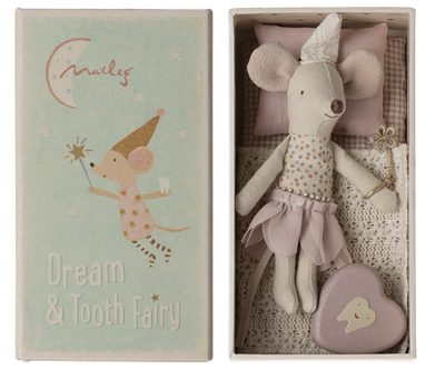 Maileg Tooth fairy little sister mouse in matchbox