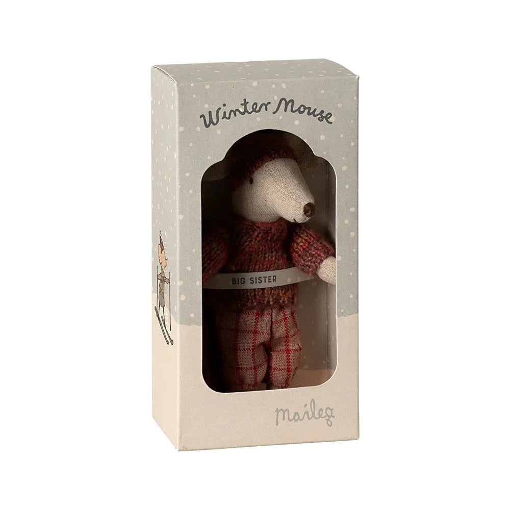 Winter mouse with ski set, Big sister