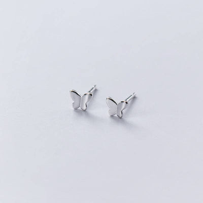 Tiny Butterfly Stud Earrings - Sterling Silver