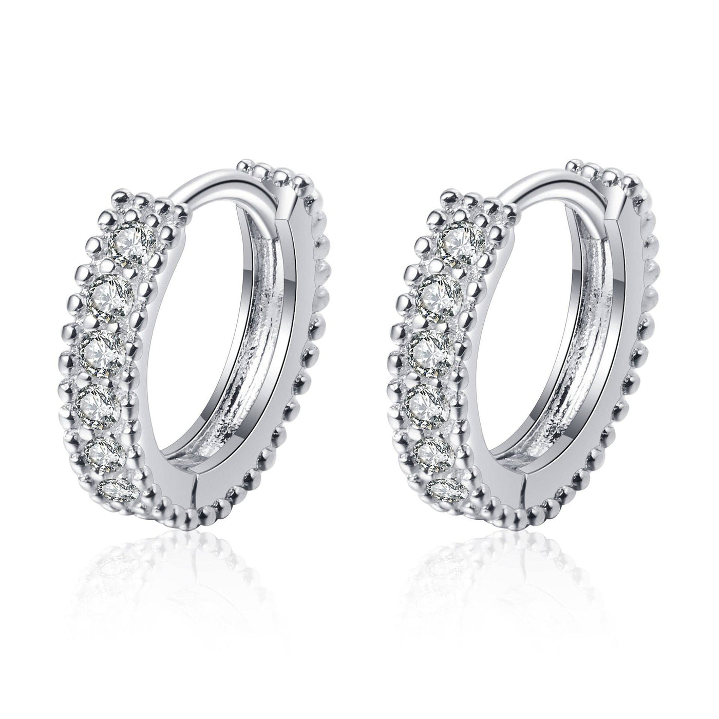 Moissanite and Silver Hoops