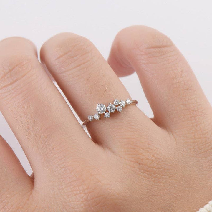 Moissanite Star Cluster Ring