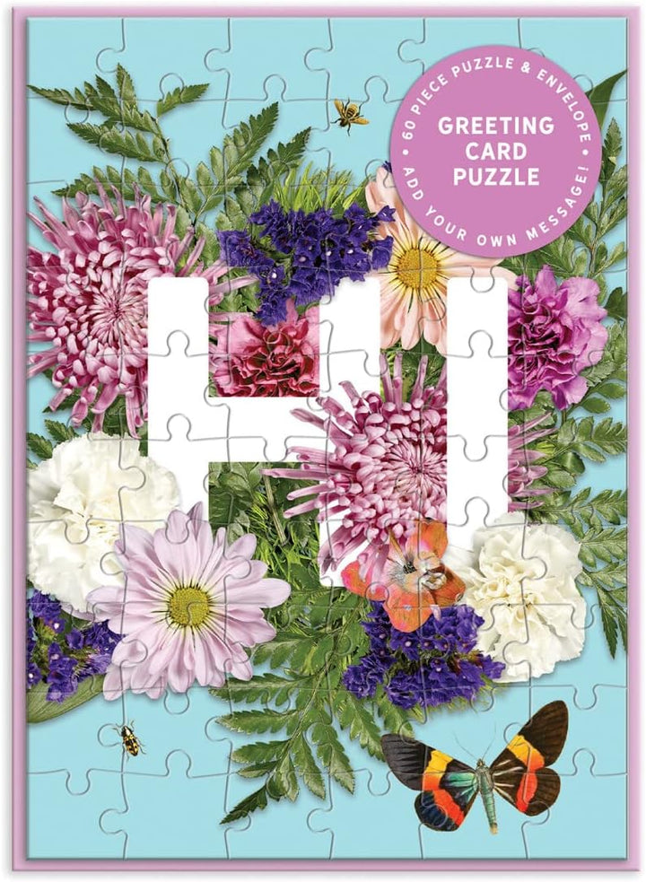 Say It With Flowers Hi Greeting Card Puzzle, 60 Piece Puzzle – A Greeting Card and Jigsaw Puzzle Combined