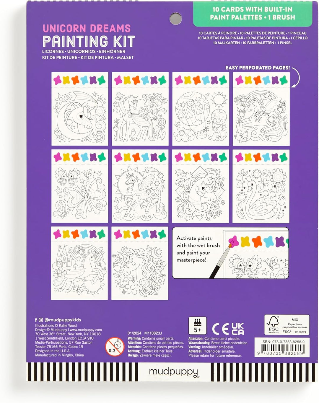 Mudpuppy Unicorn Magic – Painting Kit with Illustrations of Fun Unicorn Designs for Children Ages 5 and Up