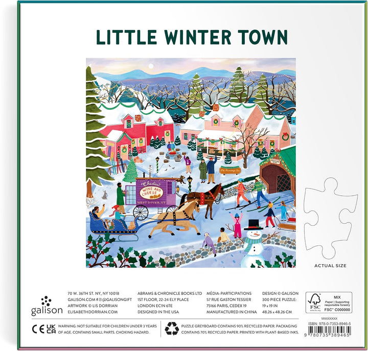 Little Winter Town Puzzle – 300 Piece Jigsaw Puzzle Featuring Snowy Village Scene