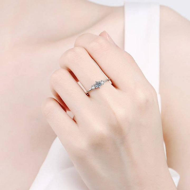 Three Stone Moissanite Ring