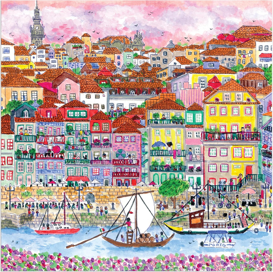 Galison Summer in Portugal – 500 Piece Michael Storrings Jigsaw Puzzle Featuring Beautiful Artwork of A Summer Portugal Scene