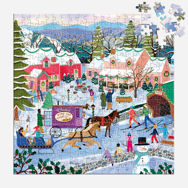 Little Winter Town Puzzle – 300 Piece Jigsaw Puzzle Featuring Snowy Village Scene
