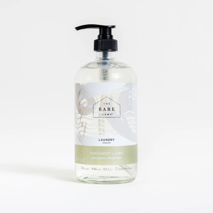 Bare Home Laundry Detergent In Glass Bottle Bergamot + Lime