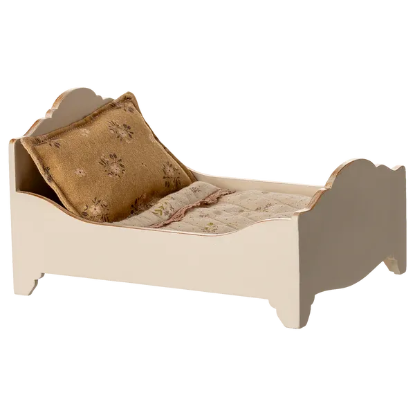Maileg wooden bed, Mouse - off white