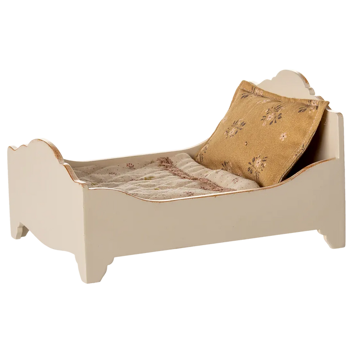 Maileg wooden bed, Mouse - off white