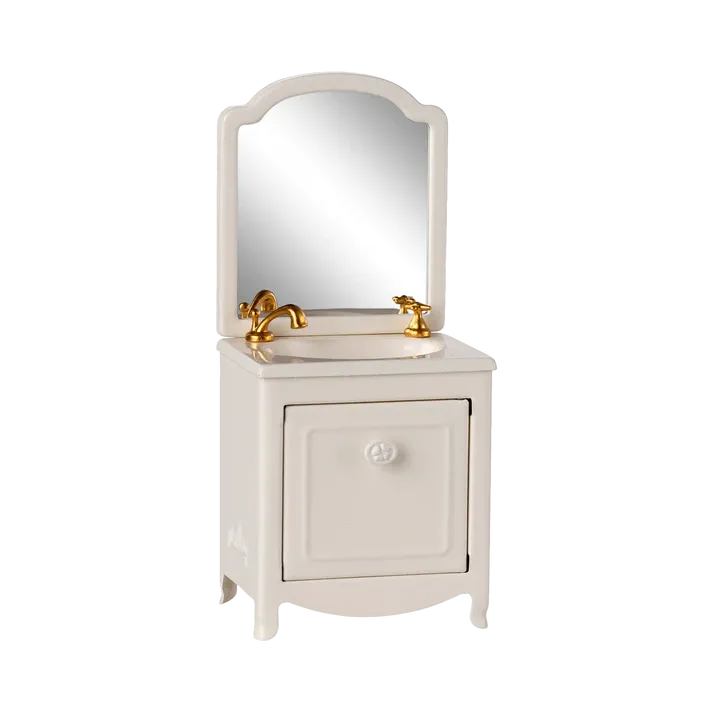 Maileg Mouse Sink Dresser with Mirror | Off White