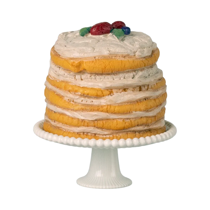 Party cake and cake stand, Mouse - Off White