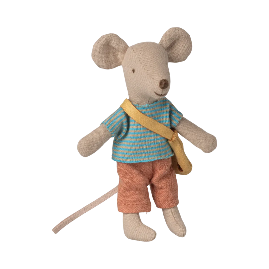 Maileg little brother mouse with bag