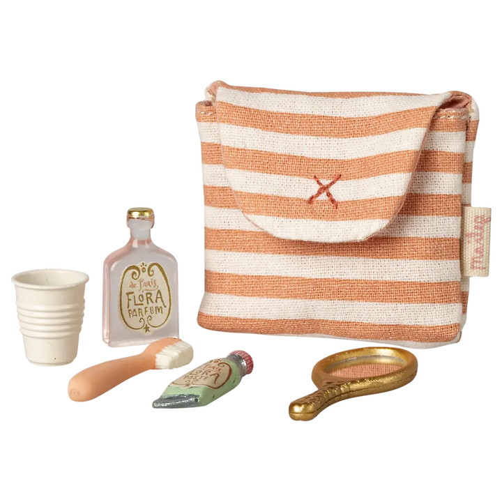 Toothbrush set in bag, Mouse - Coral