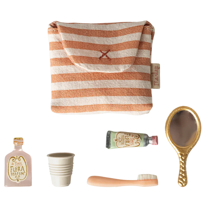 Toothbrush set in bag, Mouse - Coral