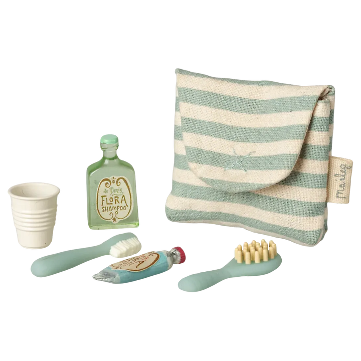 Toothbrush set in bag, Mouse - Blue