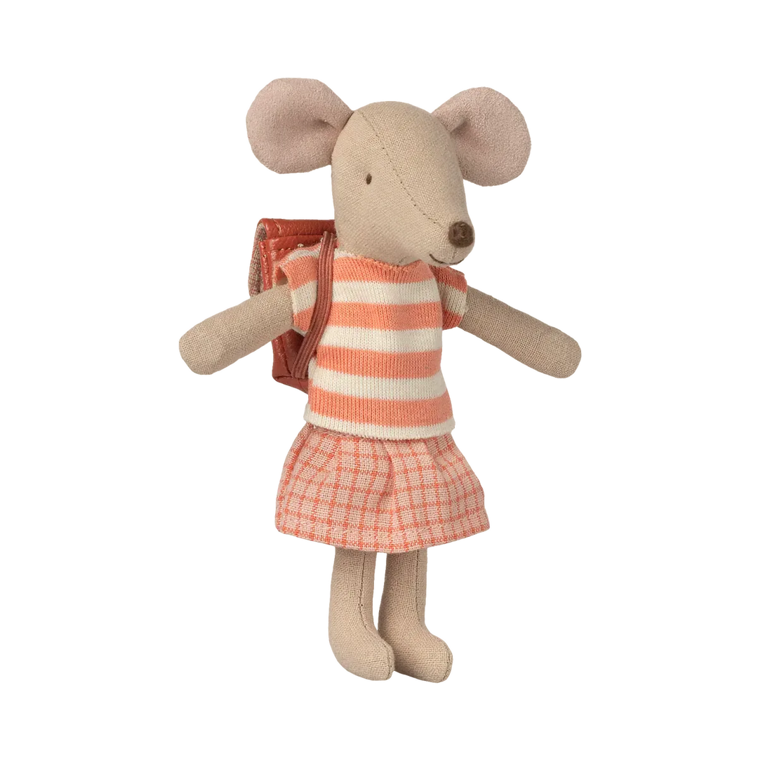 Maileg clothes and bag, big sister mouse - coral