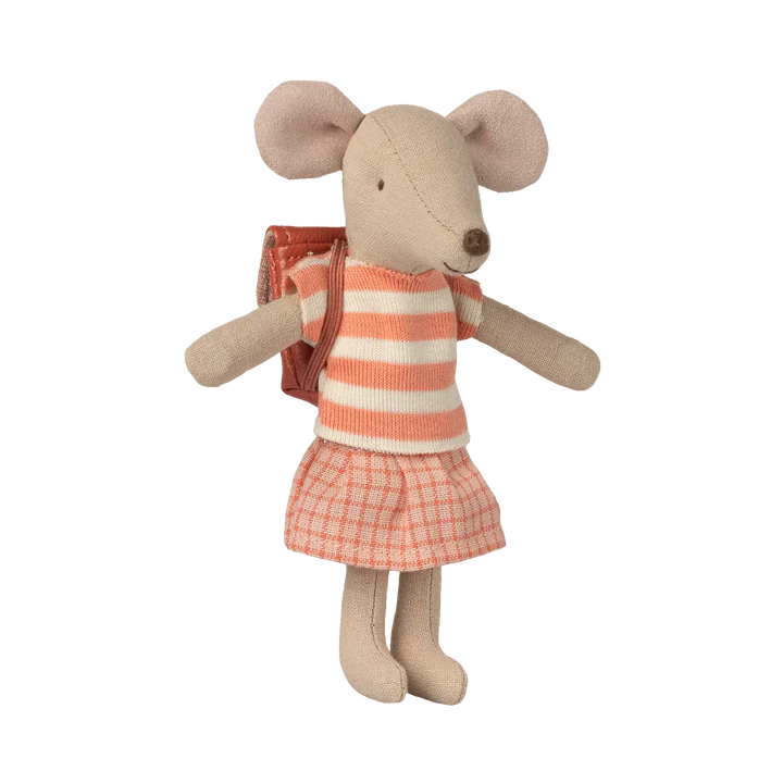 Maileg clothes and bag, big sister mouse - coral