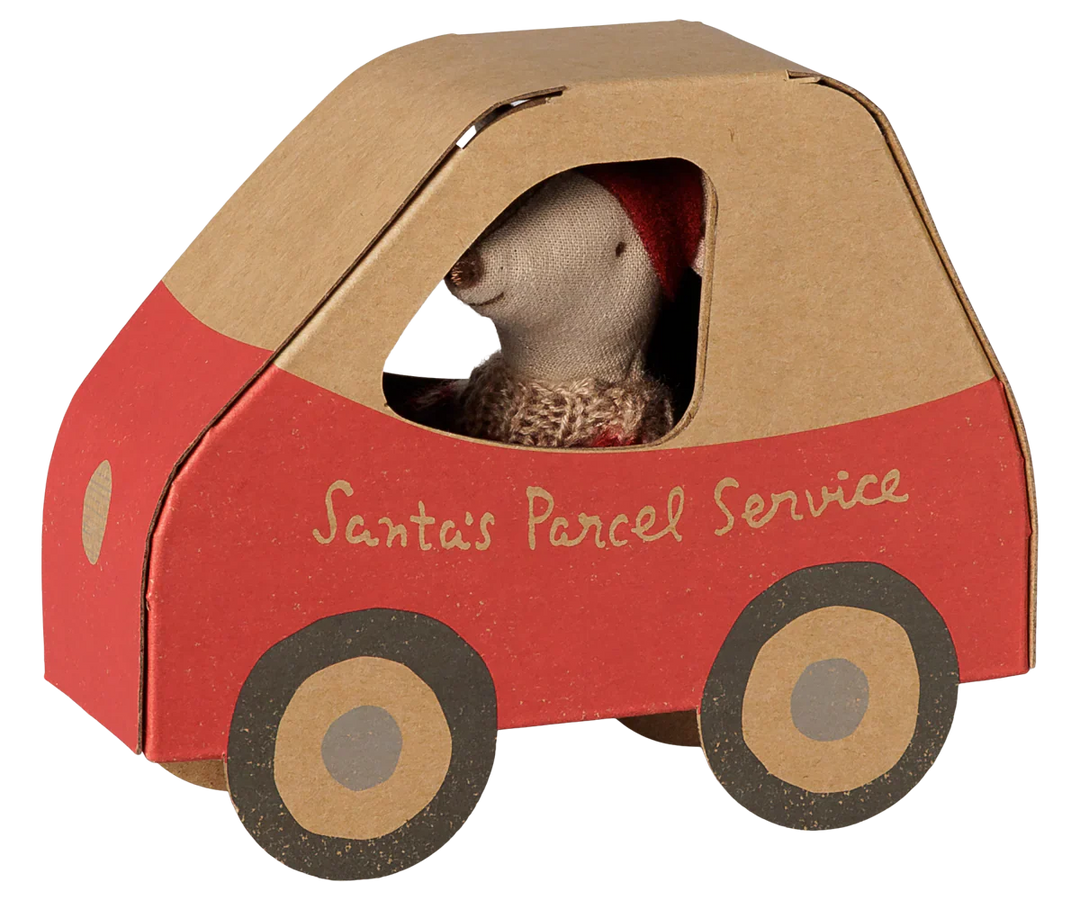 Pre Order Maileg Christmas mouse, Little sister in car box