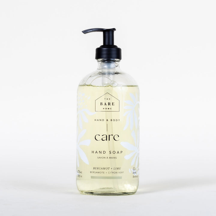 Bare Home Hand Soap 476ml In Glass Bottle Bergamot + Lime