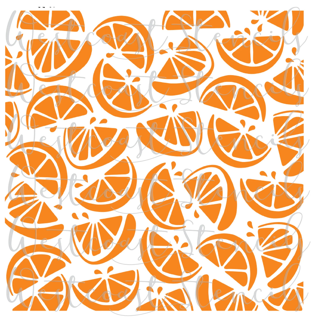 Citrus Slice Background Stencil