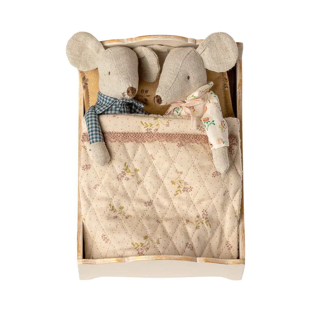 Maileg Bed, Mouse - Off white