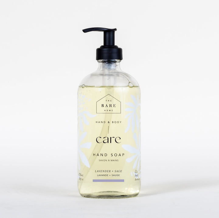 Bare Home New Hand Soap 476ml In Glass Bottle Lavender and Sage